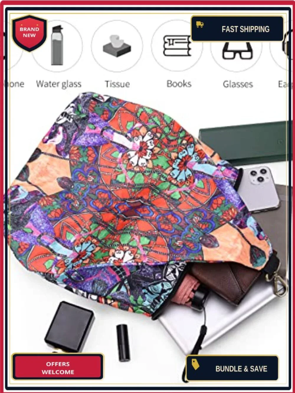 Women's Lightweight Floral Print Small Backpack Daypack Anti-Theft Travel Bag